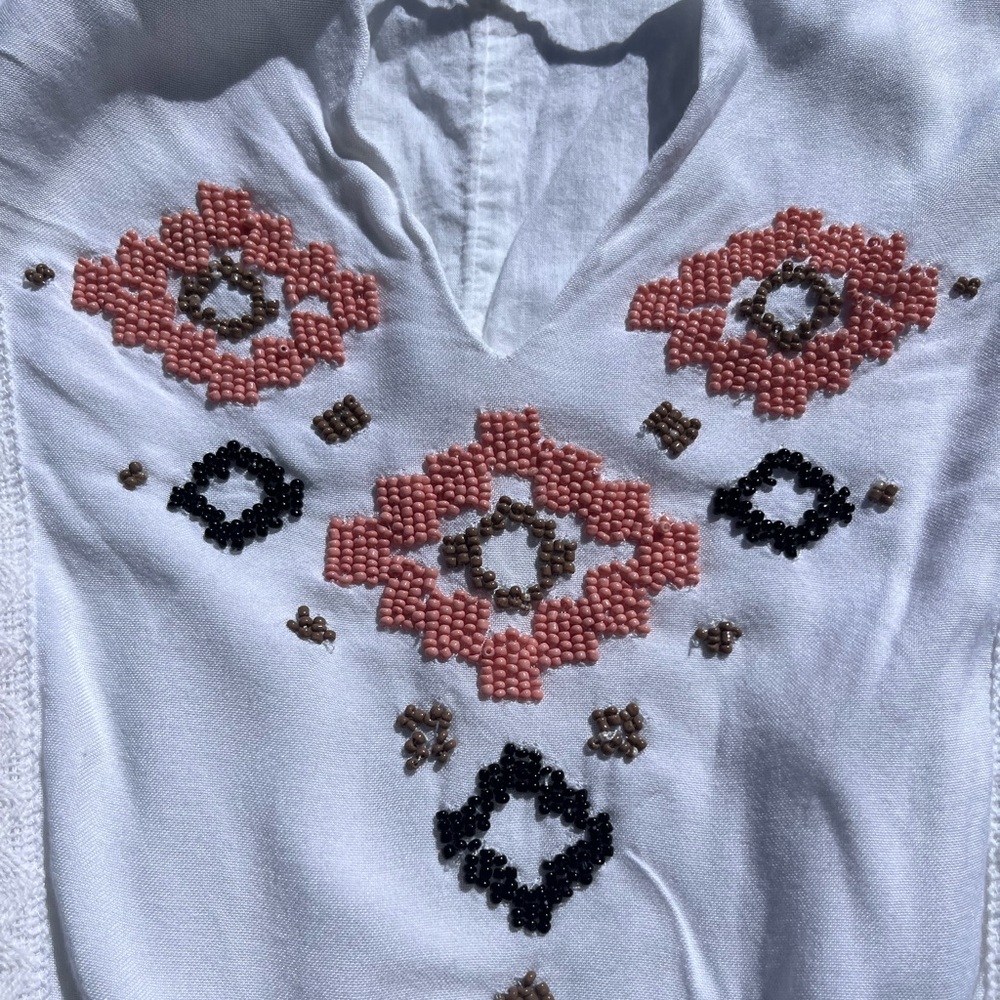 Anthropologie Kenji Embroidered Sleeveless Dress Size 10 - Picture 5 of 8